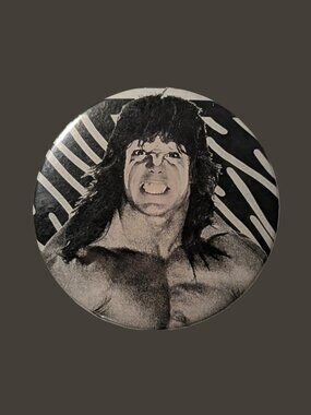 10/$25 WWF Ultimate Warrior B&W Handmade Vintage 2.25" Button